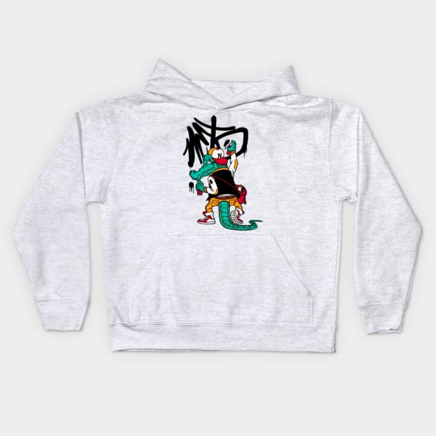 Crocodile Graffiti Kids Hoodie by tzolotov